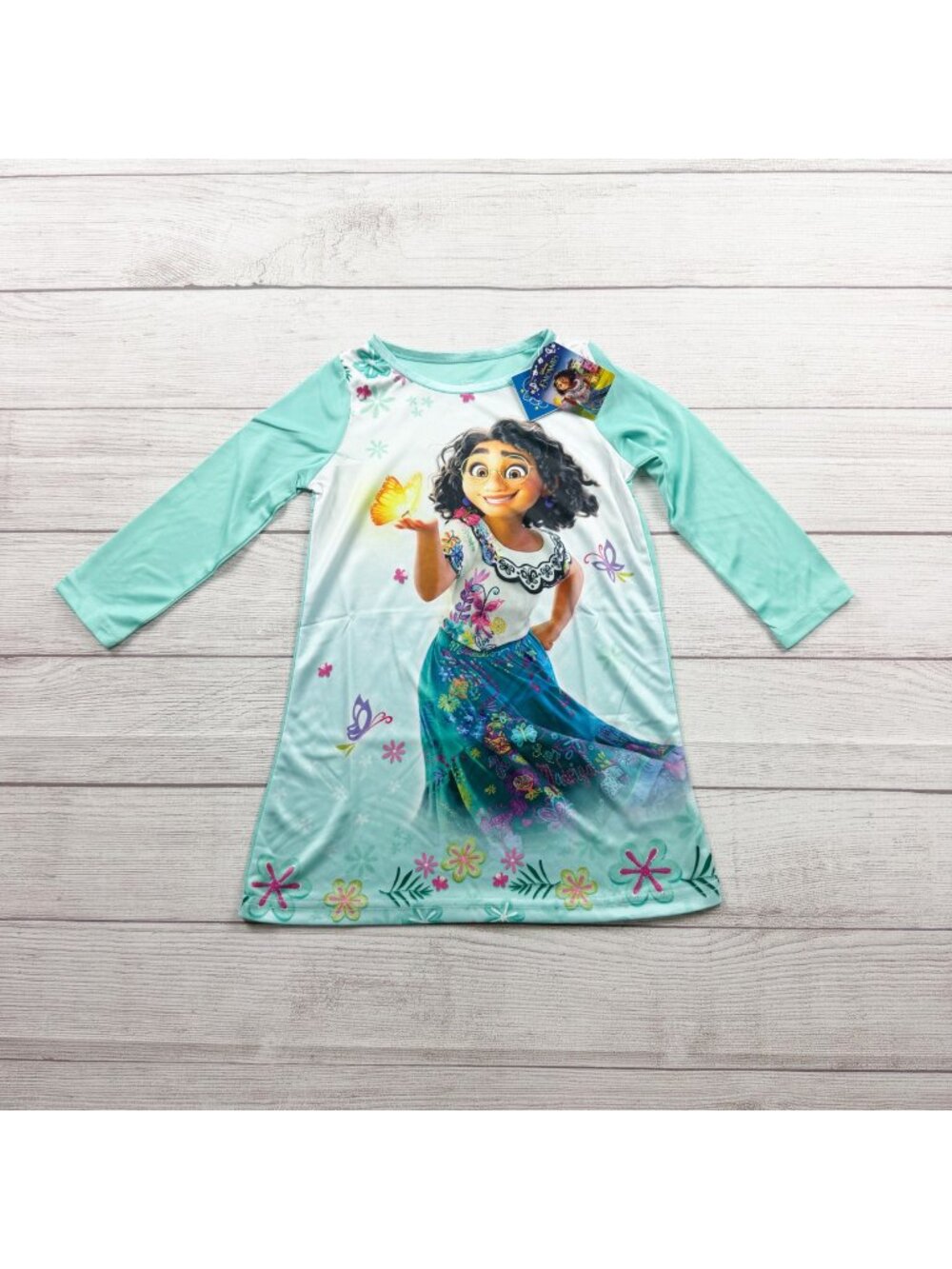 Disney Encanto Mirabel Nightgown Long Sleeve Kids Sleepwear MultiColor NWT 3T